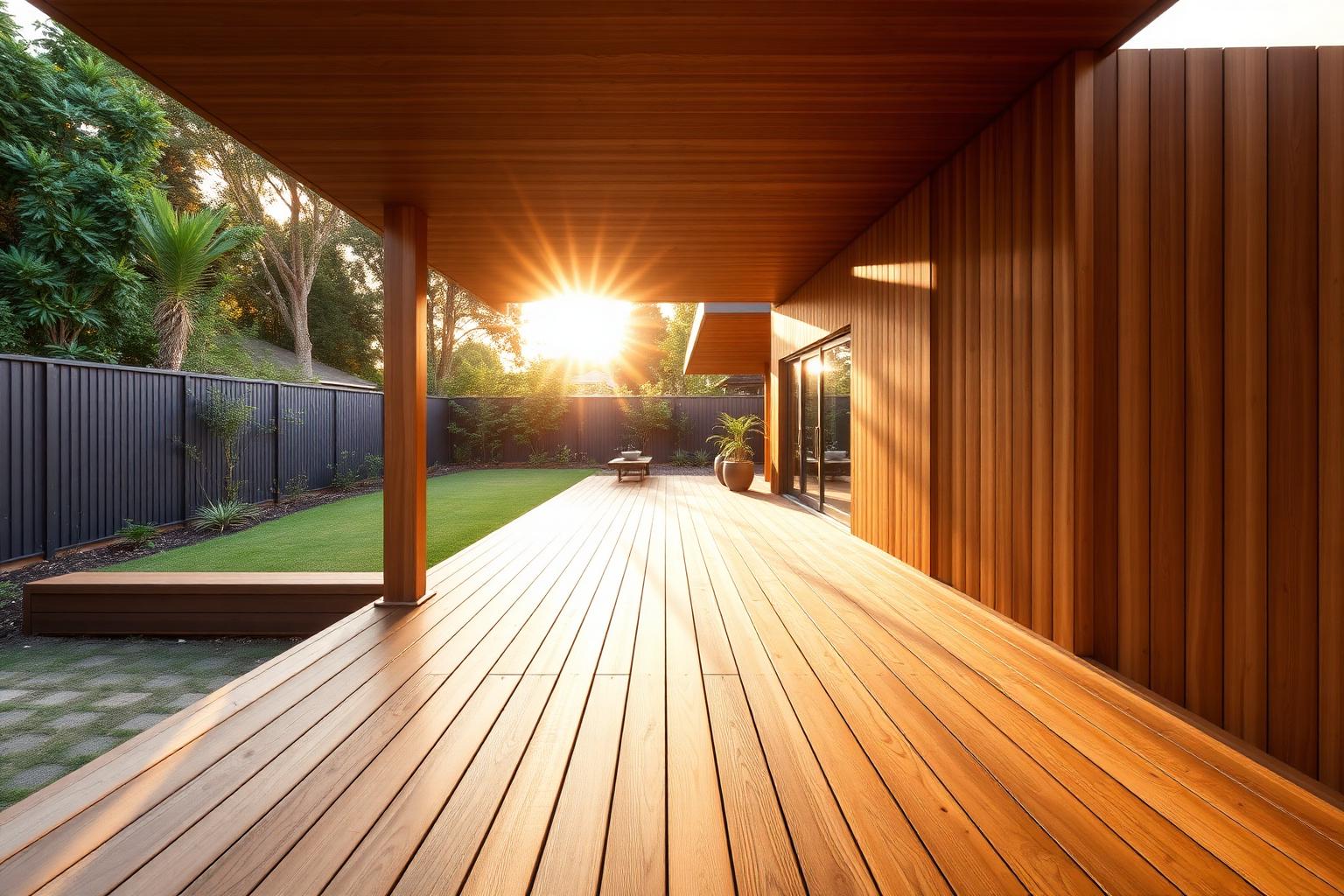 Custom timber deck built in a Sydney backyard